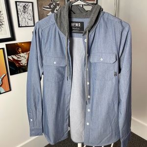 Alpha Forward Chambray Shacket - Denim Blue